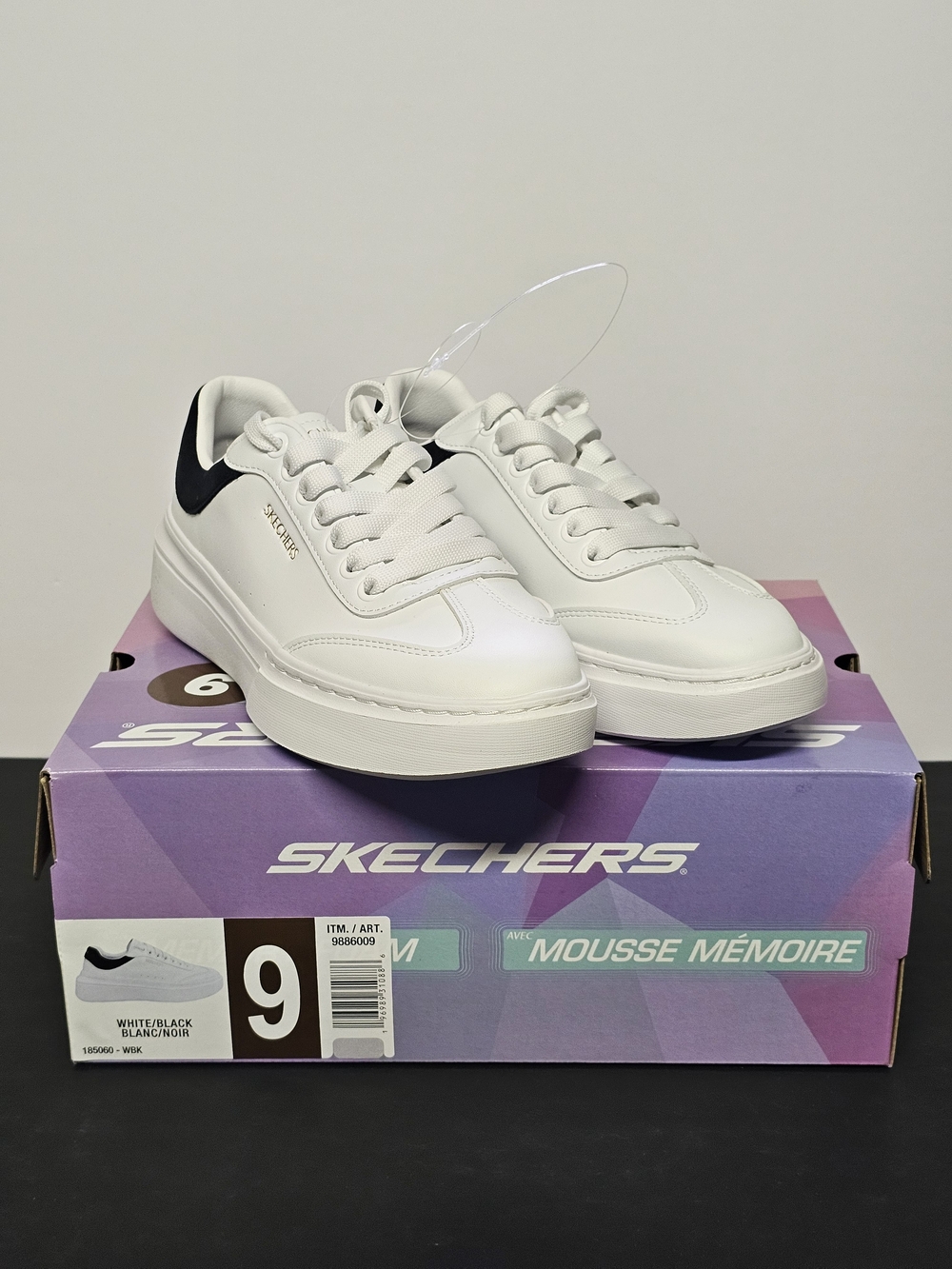 NIB Skechers Cordova Classic Best Behavior Sneakers White Black Sz 9